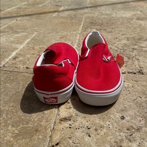 Vans Red Slip-On Sneakers. BRAND NEW NEVER WORK